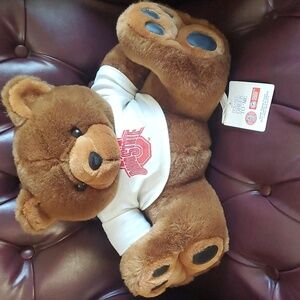 VINTAGE ASI BROWN TEDDY 🧸 BEAR PLUSH LARGE FEET FAUX LEATHER PAWS 🐾 new